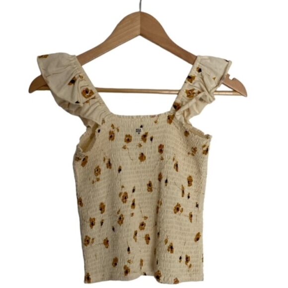 Billabong On Debut Floral Smocked Top Medium - Picture 2 of 5